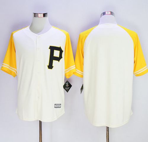 Pirates Blank Cream/Gold Exclusive New Cool Base Stitched MLB Jersey Pirates Blank Cream/Gold Exclusive New Cool Base Stitched MLB Jersey