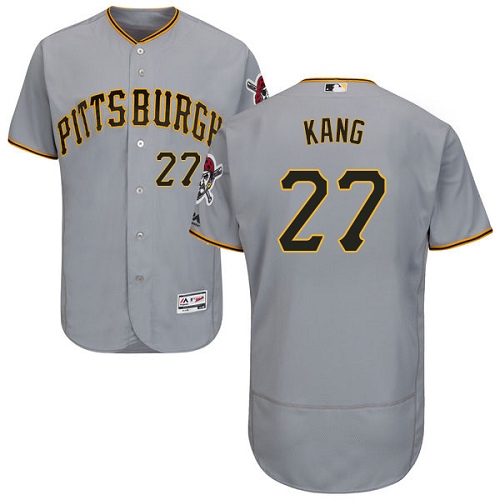 Pirates #27 Jung-ho Kang Grey Flexbase Authentic Collection Stitched MLB Jersey Pirates #27 Jung-ho Kang Grey Flexbase Authentic Collection Stitched MLB Jersey