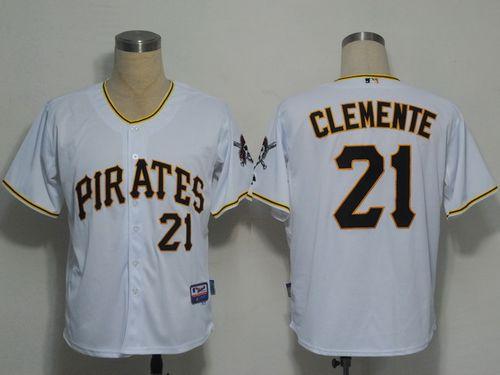 Pirates #21 Roberto Clemente White Cool Base Stitched MLB Jersey Pirates #21 Roberto Clemente White Cool Base Stitched MLB Jersey