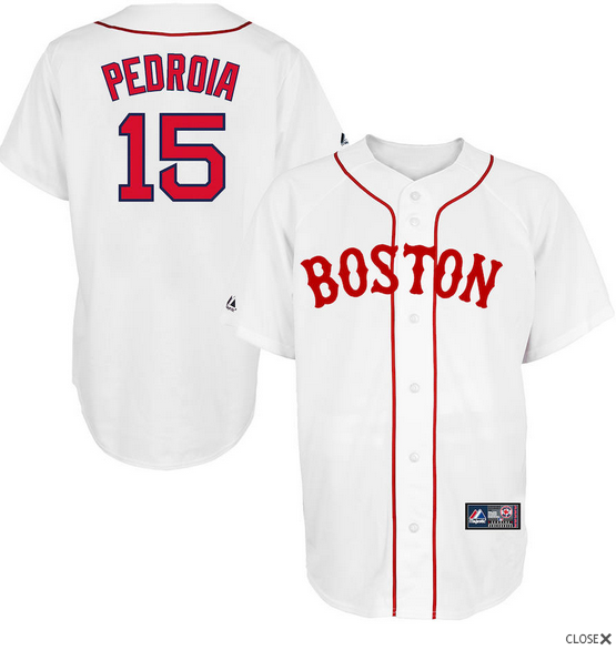 Boston Red Sox #15 Dustin Pedroia Majestic Alternate Player Jersey White Boston Red Sox #15 Dustin Pedroia Majestic Alternate Player Jersey White