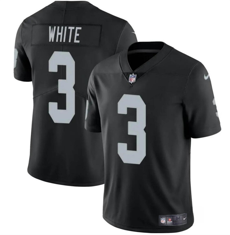 Men's Las Vegas Raiders #3 Zamir White Black 2024 Vapor Stitched Football Jersey Men's Las Vegas Raiders #3 Zamir White Black 2024 Vapor Stitched Football Jersey