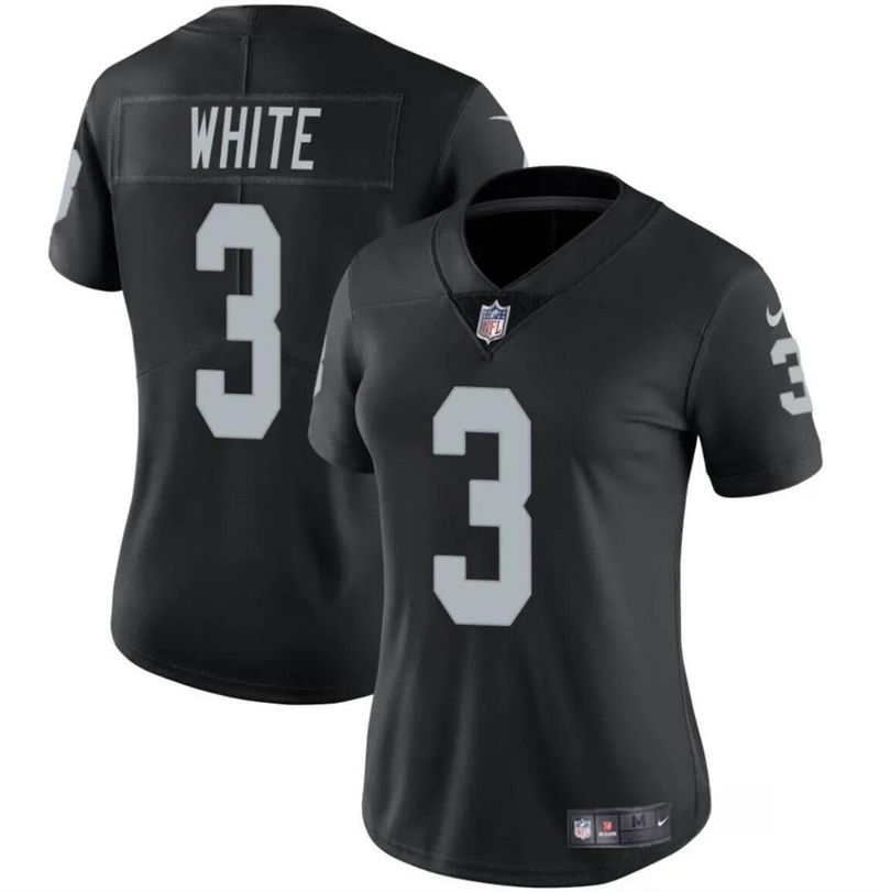 Women's Las Vegas Raiders #3 Zamir White Black Vapor Stitched Jersey(Run Small) Women's Las Vegas Raiders #3 Zamir White Black Vapor Stitched Jersey(Run Small)