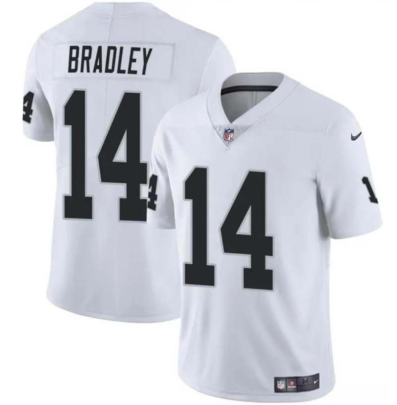 Men's Las Vegas Raiders #14 Carter Bradley White 2024 Vapor Stitched Football Jersey Men's Las Vegas Raiders #14 Carter Bradley White 2024 Vapor Stitched Football Jersey