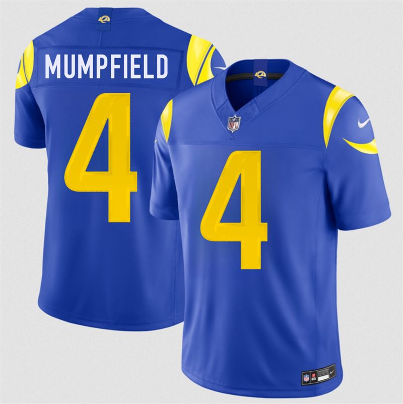 Men's Los Angeles Rams #4 Konata Mumpfield Royal 2026 F.U.S.E. Vapor Limited Stitched Football Jersey Men's Los Angeles Rams #4 Konata Mumpfield Royal 2026 F.U.S.E. Vapor Limited Stitched Football Jersey