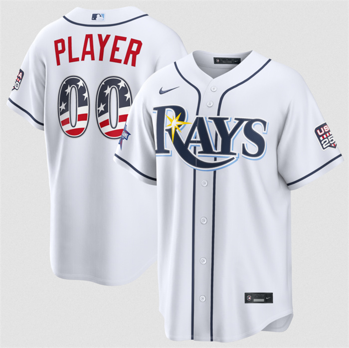 Men's Tampa Bay Rays Active Player Custom White 2026 All-Star Edition Stars & Stripes Stadium Pick-A-Player Stitched Baseball Jersey