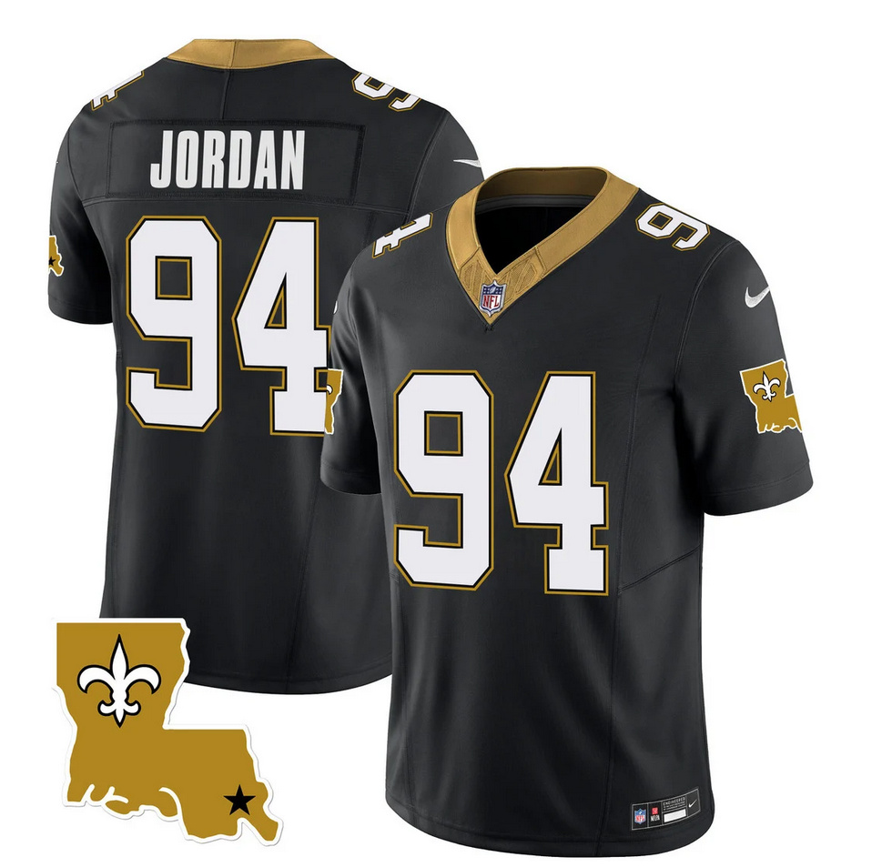 Men's New Orleans Saints #94 Cameron Jordan Black 2023 F.U.S.E. 1987 Legacy Vapor Stitched Jersey Men's New Orleans Saints #94 Cameron Jordan Black 2023 F.U.S.E. 1987 Legacy Vapor Stitched Jersey