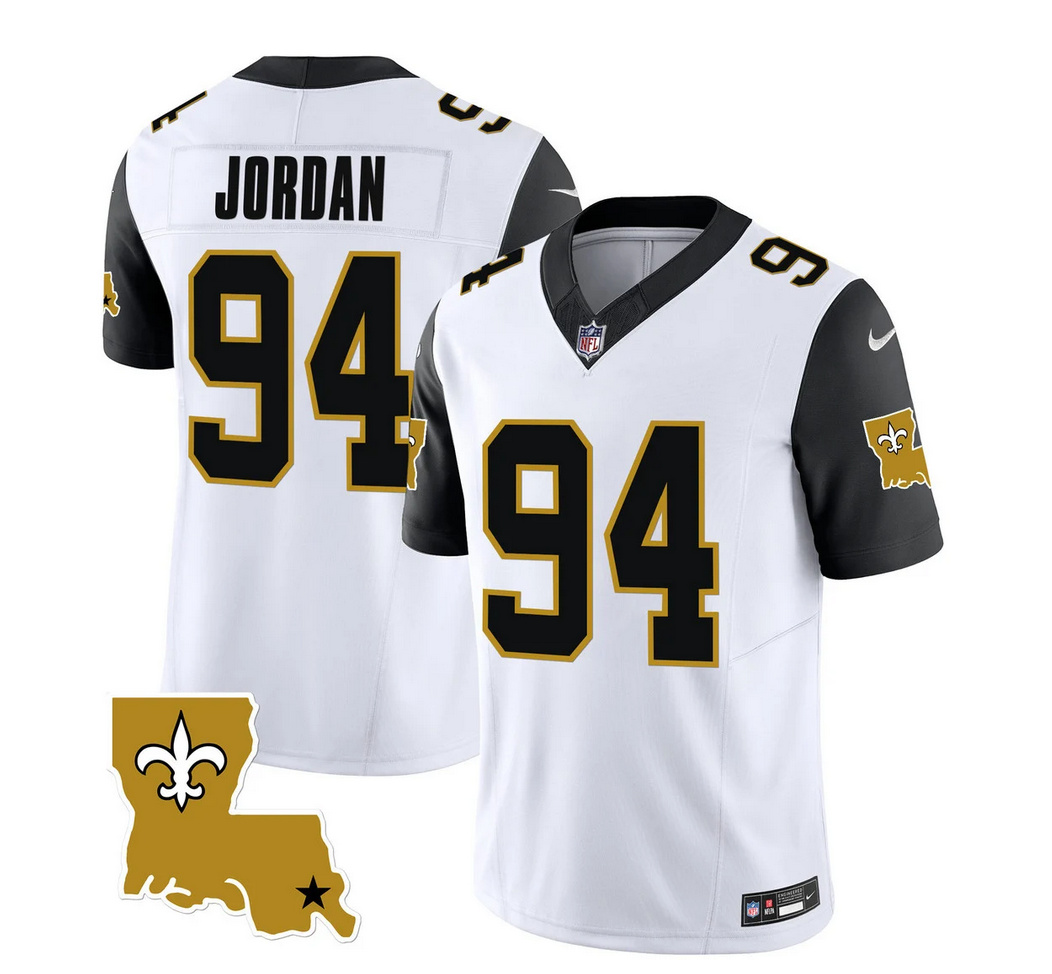 Men's New Orleans Saints #94 Cameron Jordan White/Black 2023 F.U.S.E. 1987 Legacy Vapor Stitched Jersey Men's New Orleans Saints #94 Cameron Jordan White/Black 2023 F.U.S.E. 1987 Legacy Vapor Stitched Jersey