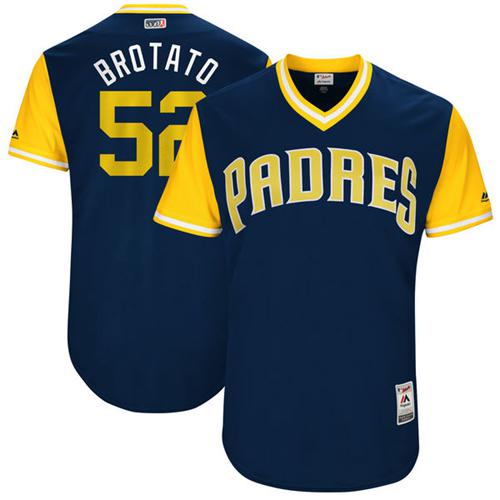 Padres #52 Brad Hand Navy "Brotato" Players Weekend Authentic Stitched MLB Jersey Padres #52 Brad Hand Navy "Brotato" Players Weekend Authentic Stitched MLB Jersey