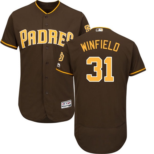 Padres #31 Dave Winfield Brown Flexbase Authentic Collection Stitched MLB Jersey Padres #31 Dave Winfield Brown Flexbase Authentic Collection Stitched MLB Jersey