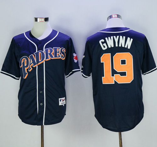 Padres #19 Tony Gwynn Navy Blue 1998 Turn Back The Clock Stitched MLB Jersey Padres #19 Tony Gwynn Navy Blue 1998 Turn Back The Clock Stitched MLB Jersey