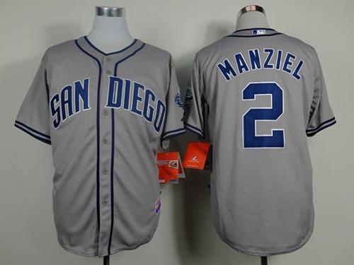Padres #2 Johnny Manziel Grey Cool Base Stitched MLB Jersey Padres #2 Johnny Manziel Grey Cool Base Stitched MLB Jersey