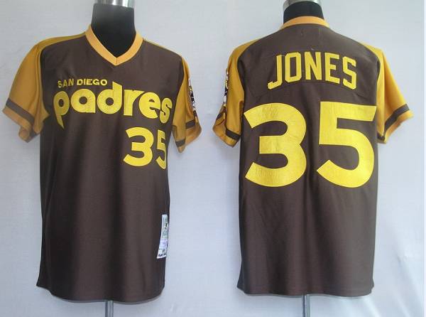 Mitchell and Ness Padres #35 Randy Jones Coffee Stitched Throwback MLB Jersey Mitchell and Ness Padres #35 Randy Jones Coffee Stitched Throwback MLB Jersey