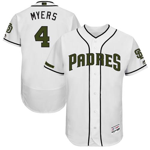 Padres #4 Wil Myers White Flexbase Authentic Collection Memorial Day Stitched MLB Jersey Padres #4 Wil Myers White Flexbase Authentic Collection Memorial Day Stitched MLB Jersey