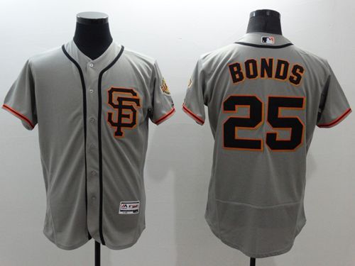 Giants #25 Barry Bonds Grey Flexbase Authentic Collection Road 2 Stitched MLB Jersey Giants #25 Barry Bonds Grey Flexbase Authentic Collection Road 2 Stitched MLB Jersey