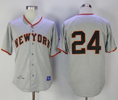 Mitchell And Ness 1951 Giants #24 Willie Mays Grey Throwback Stitched MLB Jersey Mitchell And Ness 1951 Giants #24 Willie Mays Grey Throwback Stitched MLB Jersey