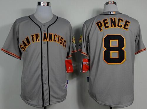 Giants #8 Hunter Pence Grey Road Cool Base Stitched MLB Jersey Giants #8 Hunter Pence Grey Road Cool Base Stitched MLB Jersey