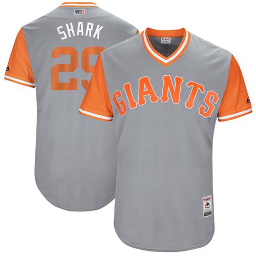 Giants #29 Jeff Samardzija Gray "Shark" Players Weekend Authentic Stitched MLB Jersey Giants #29 Jeff Samardzija Gray "Shark" Players Weekend Authentic Stitched MLB Jersey