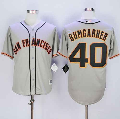 Giants #40 Madison Bumgarner Grey New Cool Base Road Stitched MLB Jersey Giants #40 Madison Bumgarner Grey New Cool Base Road Stitched MLB Jersey