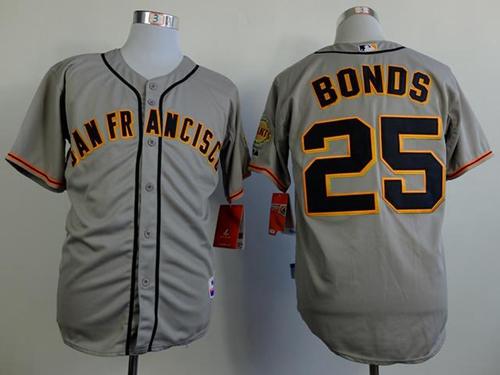 Giants #25 Barry Bonds Grey Road Cool Base Stitched MLB Jersey Giants #25 Barry Bonds Grey Road Cool Base Stitched MLB Jersey