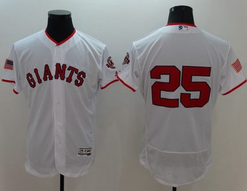Giants #25 Barry Bonds White Fashion Stars & Stripes Flexbase Authentic Stitched MLB Jersey Giants #25 Barry Bonds White Fashion Stars & Stripes Flexbase Authentic Stitched MLB Jersey