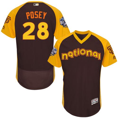 Giants #28 Buster Posey Brown Flexbase Authentic Collection 2016 All-Star National League Stitched MLB Jersey Giants #28 Buster Posey Brown Flexbase Authentic Collection 2016 All-Star National League Stitched MLB Jersey