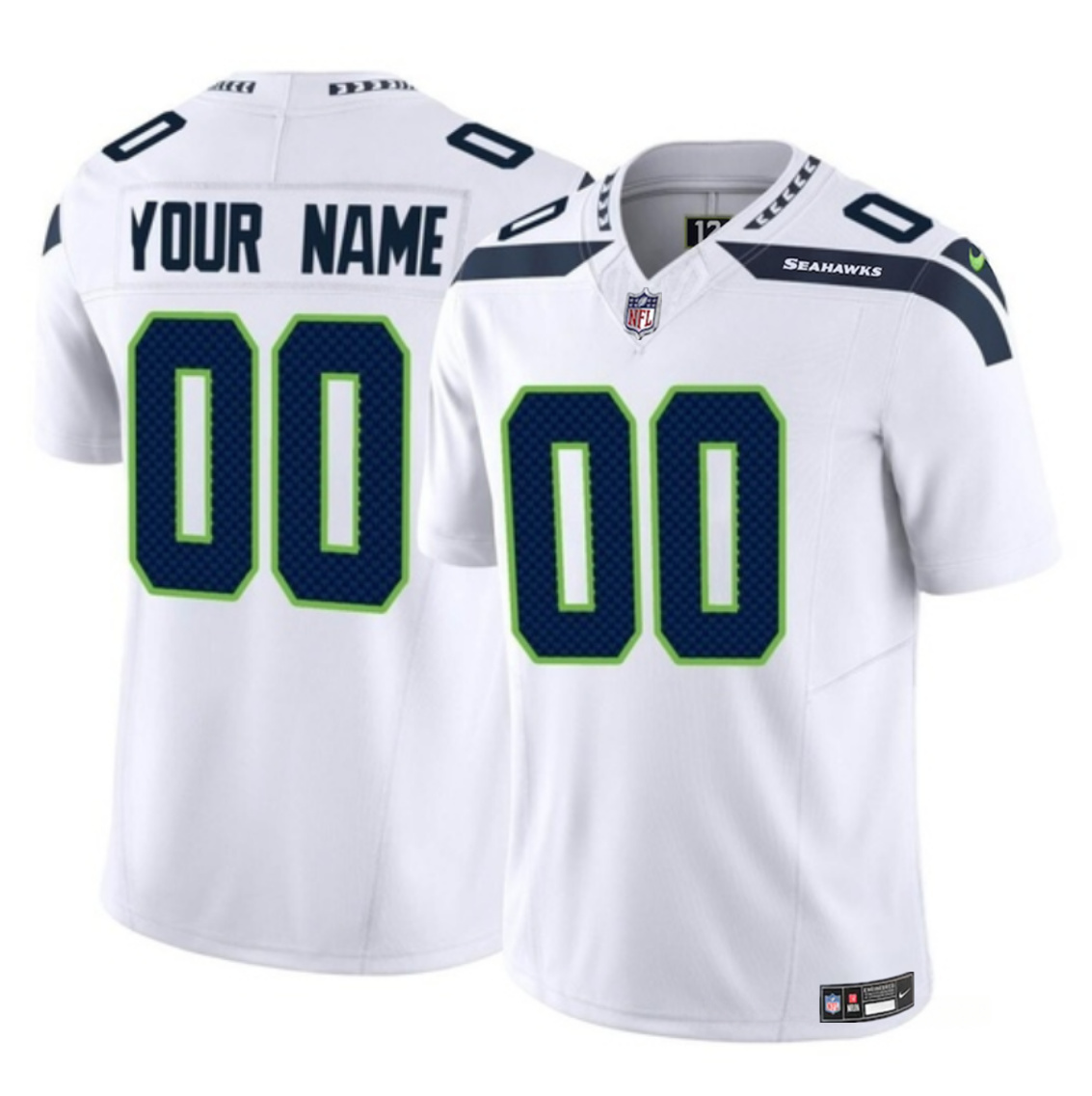 Men's Seattle Seahawks Active Player Custom White 2023 F.U.S.E. Vapor Limited Stitched Football Jersey Men's Seattle Seahawks Active Player Custom White 2023 F.U.S.E. Vapor Limited Stitched Football Jersey