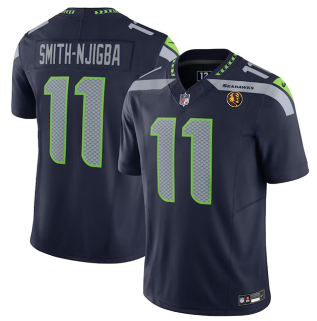 Men's Seattle Seahawks #11 Jaxon Smith-Njigba Navy 2023 F.U.S.E. With John Madden Patch Vapor Limited Stitched Football Jersey Men's Seattle Seahawks #11 Jaxon Smith-Njigba Navy 2023 F.U.S.E. With John Madden Patch Vapor Limited Stitched Football Jersey