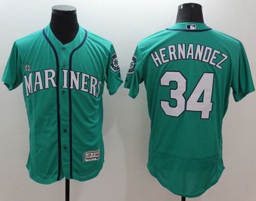 Mariners #34 Felix Hernandez Green Flexbase Authentic Collection Stitched MLB Jersey Mariners #34 Felix Hernandez Green Flexbase Authentic Collection Stitched MLB Jersey