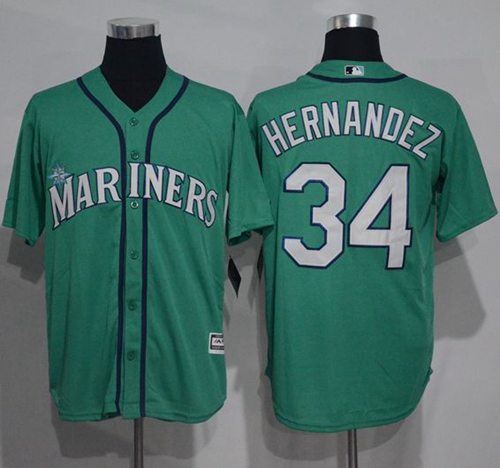 Mariners #34 Felix Hernandez Green New Cool Base Stitched MLB Jersey Mariners #34 Felix Hernandez Green New Cool Base Stitched MLB Jersey