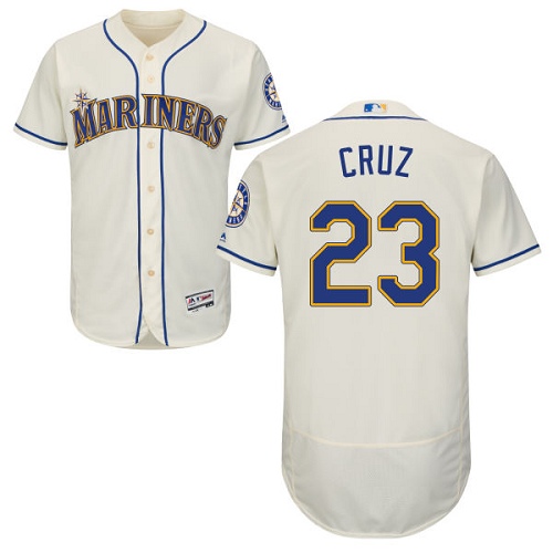 Mariners #23 Nelson Cruz Cream Flexbase Authentic Collection Stitched MLB Jersey Mariners #23 Nelson Cruz Cream Flexbase Authentic Collection Stitched MLB Jersey