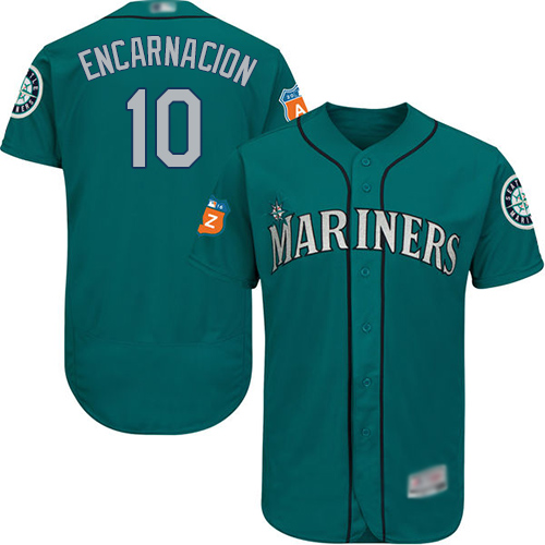 Mariners #10 Edwin Encarnacion Green Flexbase Authentic Collection Stitched MLB Jersey Mariners #10 Edwin Encarnacion Green Flexbase Authentic Collection Stitched MLB Jersey