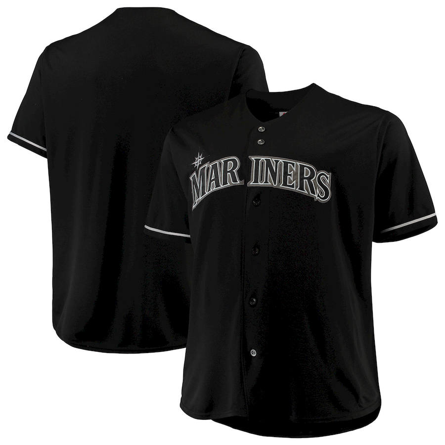 Seattle Mariners Majestic Big & Tall Pop Fashion Jersey Black Seattle Mariners Majestic Big & Tall Pop Fashion Jersey Black