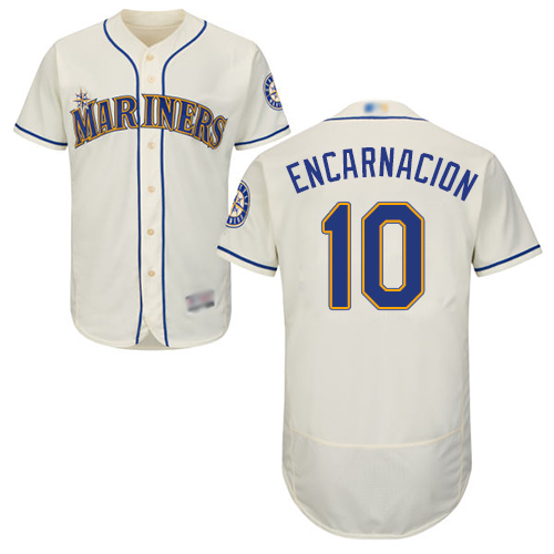 Mariners #10 Edwin Encarnacion Cream Flexbase Authentic Collection Stitched MLB Jersey Mariners #10 Edwin Encarnacion Cream Flexbase Authentic Collection Stitched MLB Jersey