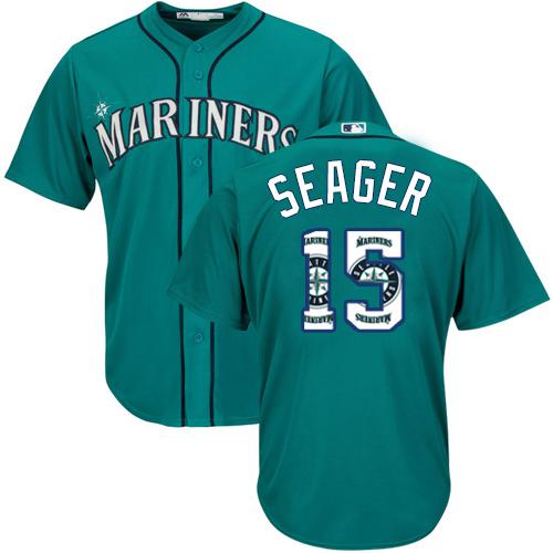 Mariners #15 Kyle Seager Green Team Logo Fashion Stitched MLB Jersey Mariners #15 Kyle Seager Green Team Logo Fashion Stitched MLB Jersey