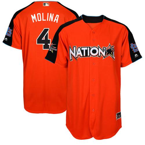 Cardinals #4 Yadier Molina Orange 2017 All-Star National League Stitched MLB Jersey Cardinals #4 Yadier Molina Orange 2017 All-Star National League Stitched MLB Jersey