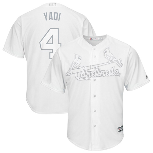 Cardinals #4 Yadier Molina White "Yadi" Players Weekend Cool Base Stitched MLB Jersey Cardinals #4 Yadier Molina White "Yadi" Players Weekend Cool Base Stitched MLB Jersey