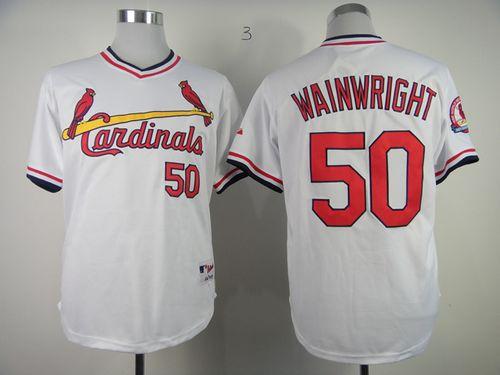 Cardinals #50 Adam Wainwright White 1982 Turn Back The Clock Stitched MLB Jersey Cardinals #50 Adam Wainwright White 1982 Turn Back The Clock Stitched MLB Jersey