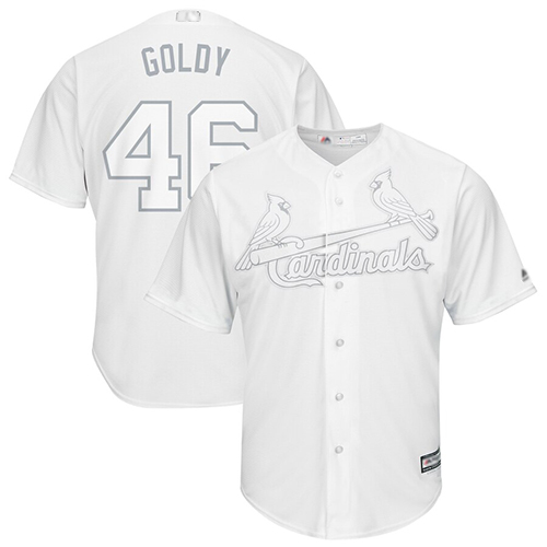 Cardinals #46 Paul Goldschmidt White "Goldy" Players Weekend Cool Base Stitched MLB Jersey Cardinals #46 Paul Goldschmidt White "Goldy" Players Weekend Cool Base Stitched MLB Jersey