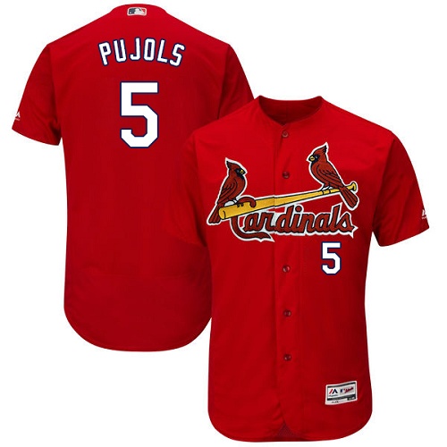 Cardinals #5 Albert Pujols Red Flexbase Authentic Collection Stitched MLB Jersey Cardinals #5 Albert Pujols Red Flexbase Authentic Collection Stitched MLB Jersey