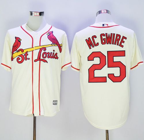 Cardinals #25 Mark McGwire Cream New Cool Base Stitched MLB Jersey Cardinals #25 Mark McGwire Cream New Cool Base Stitched MLB Jersey