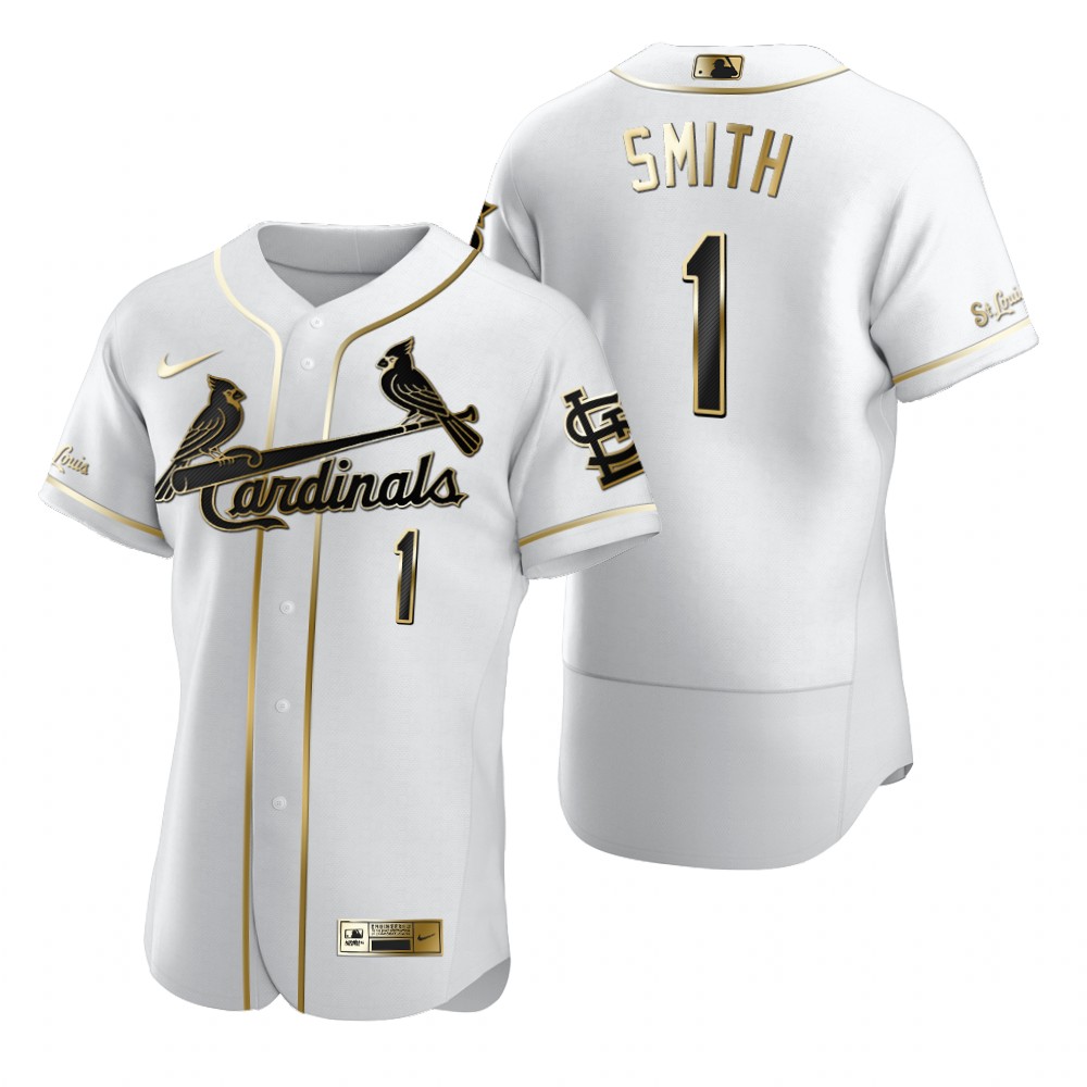 St. Louis Cardinals #1 Ozzie Smith White Nike Men's Authentic Golden Edition MLB Jersey St. Louis Cardinals #1 Ozzie Smith White Nike Men's Authentic Golden Edition MLB Jersey