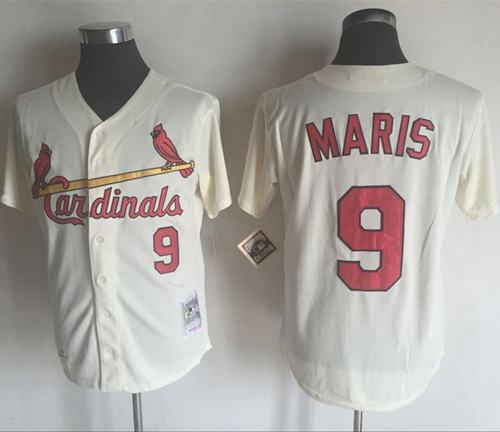 Mitchell And Ness 1967 Cardinals #9 Roger Maris Cream Throwback Stitched MLB Jersey Mitchell And Ness 1967 Cardinals #9 Roger Maris Cream Throwback Stitched MLB Jersey