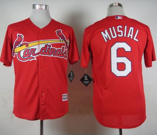 Cardinals #6 Stan Musial Red Cool Base Stitched MLB Jersey Cardinals #6 Stan Musial Red Cool Base Stitched MLB Jersey