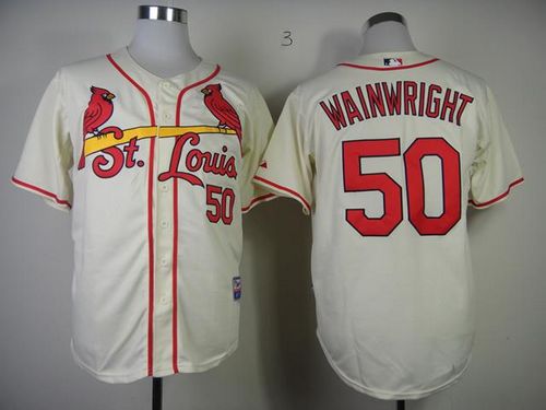 Cardinals #50 Adam Wainwright Cream Stitched MLB Jersey Cardinals #50 Adam Wainwright Cream Stitched MLB Jersey