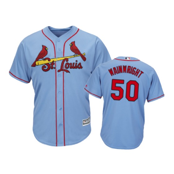 Cardinals #50 Adam Wainwright Horizon Blue Alternate 2019 Cool Base Stitched MLB Jersey Cardinals #50 Adam Wainwright Horizon Blue Alternate 2019 Cool Base Stitched MLB Jersey