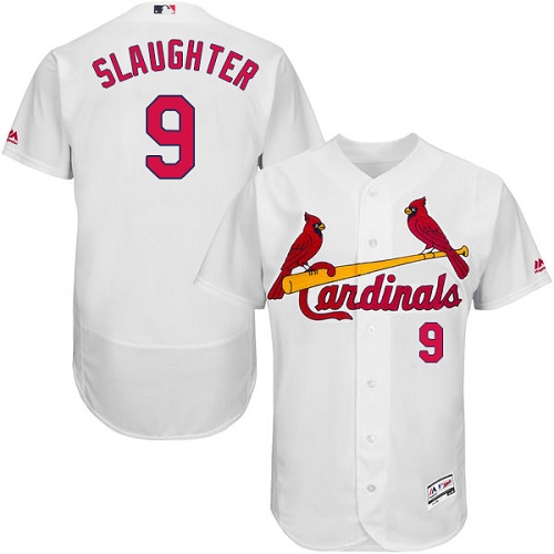 Cardinals #9 Enos Slaughter White Flexbase Authentic Collection Stitched MLB Jersey Cardinals #9 Enos Slaughter White Flexbase Authentic Collection Stitched MLB Jersey