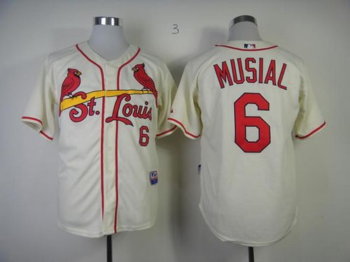 Cardinals #6 Stan Musial Cream Alternate Cool Base Stitched MLB Jersey Cardinals #6 Stan Musial Cream Alternate Cool Base Stitched MLB Jersey
