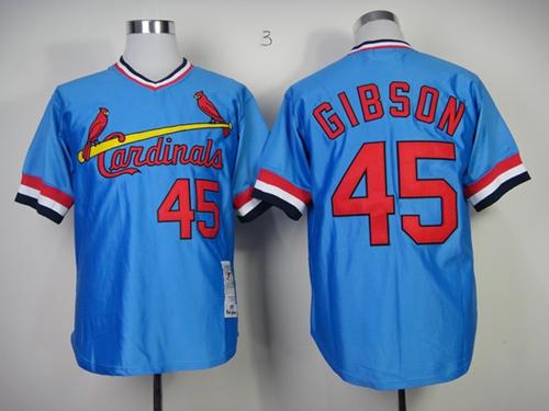 Mitchell And Ness Cardinals #45 Bob Gibson Blue Throwback Stitched MLB Jersey Mitchell And Ness Cardinals #45 Bob Gibson Blue Throwback Stitched MLB Jersey