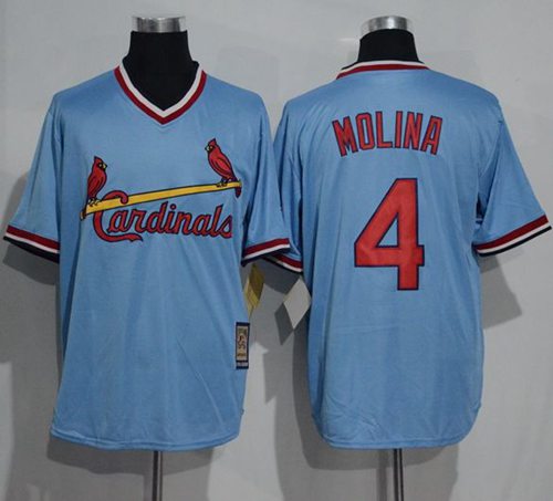 Cardinals #4 Yadier Molina Blue Cooperstown Throwback Stitched MLB Jersey Cardinals #4 Yadier Molina Blue Cooperstown Throwback Stitched MLB Jersey