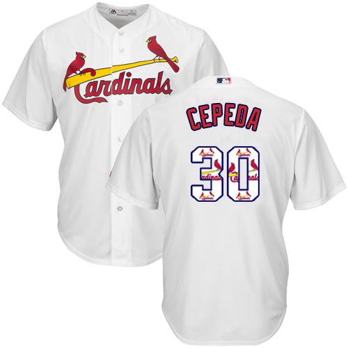 Cardinals #30 Orlando Cepeda White Team Logo Fashion Stitched MLB Jersey Cardinals #30 Orlando Cepeda White Team Logo Fashion Stitched MLB Jersey